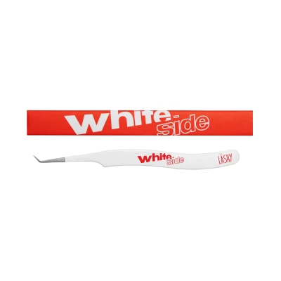 Пинцет профессиональный для наращивания ресниц LASHY, серия WHITE SIDE, тип L 5 мм