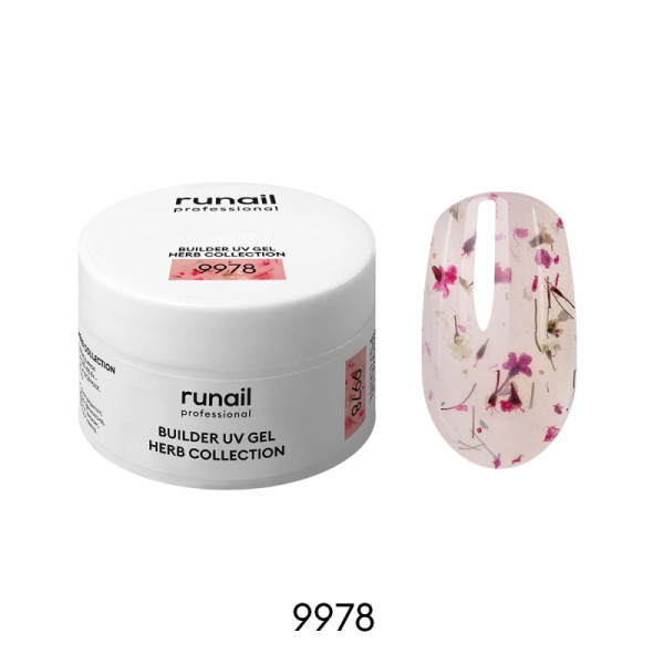 Моделирующий УФ-гель с сухоцветами BUILDER UV GEL HERB COLLECTION, 15г №9978