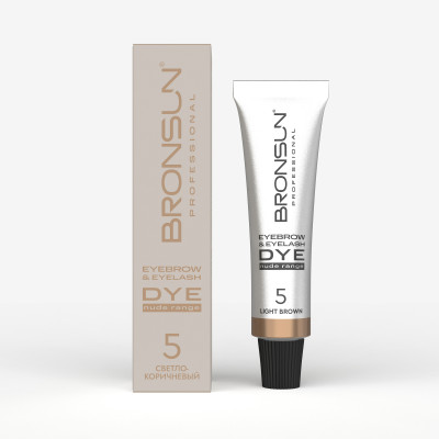 Крем-краска для бровей и ресниц NUDE RANGE BRONSUN, цвет светло-коричневый #5, 15 мл