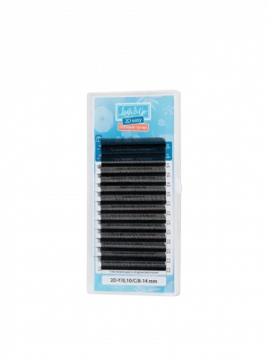 Черные ресницы Lash&Go готовые пучки Y, 2D, 0,07/L/8-14 mm (14 линий)