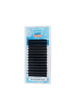 Черные ресницы Lash&Go готовые пучки YY, 2D, 0,07/D/8-14 mm (14 линий)