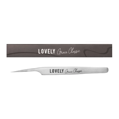 Пинцет для наращивания ресниц Lovely, серия Grace Classic, тип Прямой с изгибом