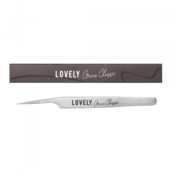 Пинцет для наращивания ресниц Lovely, серия Grace Classic, тип Прямой с изгибом
