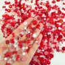 100 шт красные бантики и цветы из смолы разных размеров для маникюра, декор для ногтей