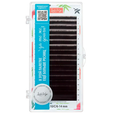 Коричневые ресницы Lash&Go микс 0,10/D/6-14 mm "Мокка" (17 линий)