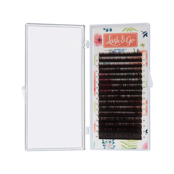 Коричневые ресницы Lash&Go 0,07/L/12 mm new "Эспрессо" (16 линий)